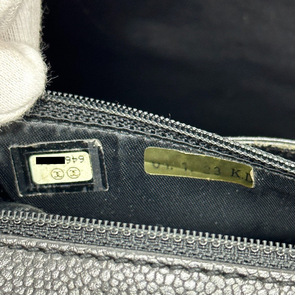 CHANEL Handbag A12397 Caviar skin black COCO Mark Matrasse