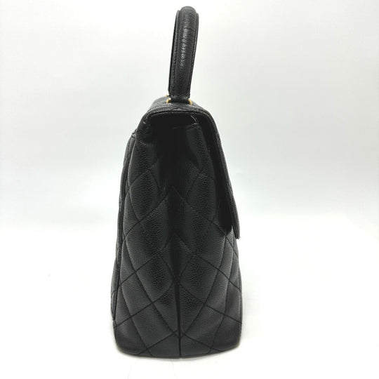 CHANEL Handbag A12397 Caviar skin black COCO Mark Matrasse