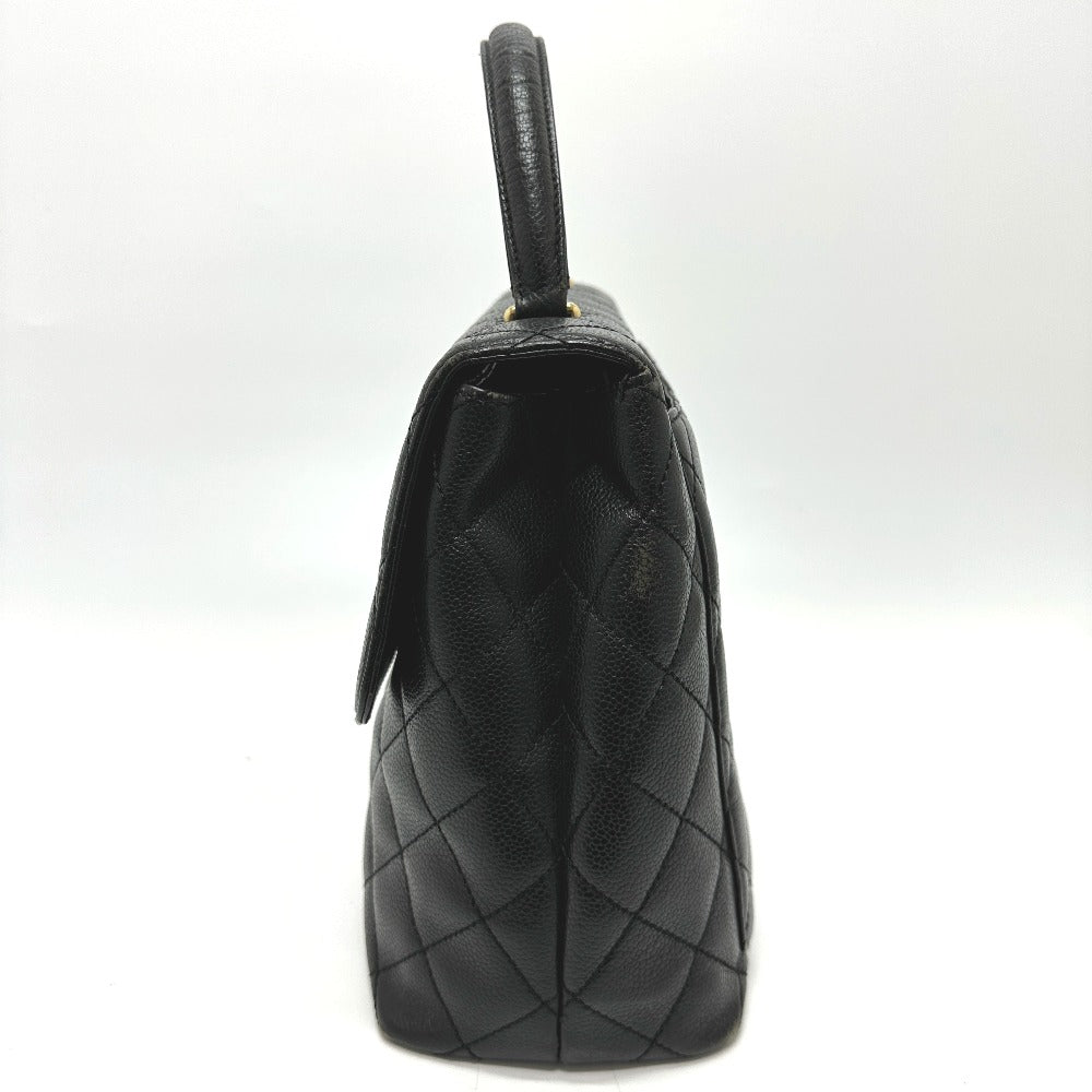 CHANEL Handbag A12397 Caviar skin black COCO Mark Matrasse