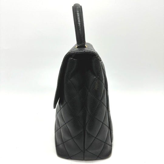 CHANEL Handbag A12397 Caviar skin black COCO Mark Matrasse