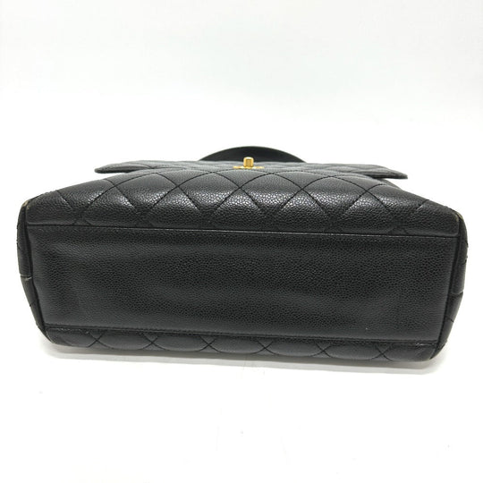 CHANEL Handbag A12397 Caviar skin black COCO Mark Matrasse