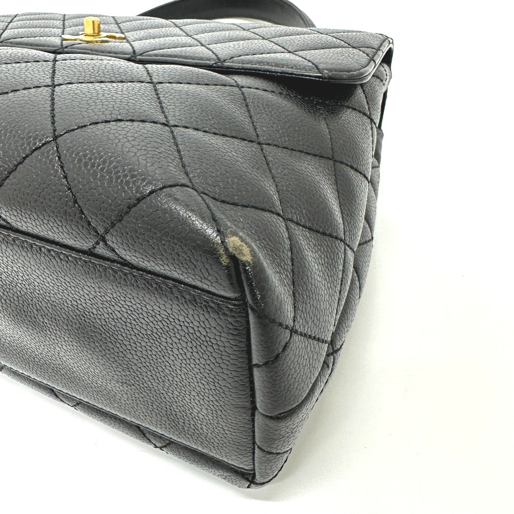 CHANEL Handbag A12397 Caviar skin black COCO Mark Matrasse