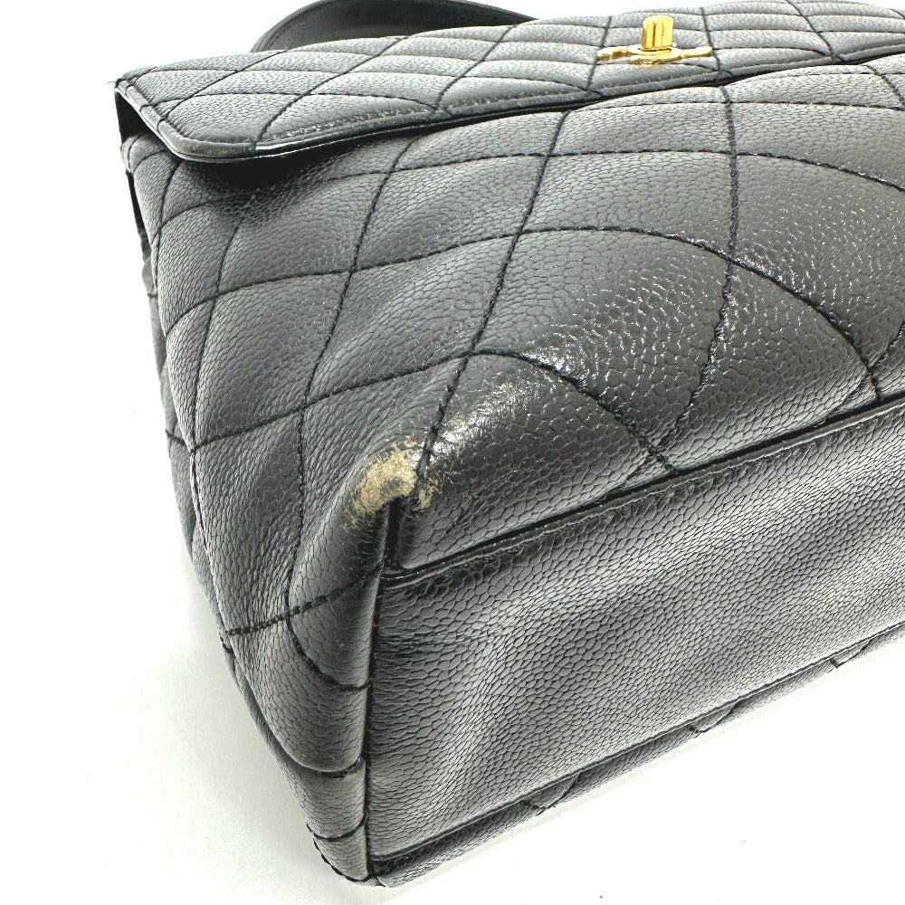 CHANEL Handbag A12397 Caviar skin black COCO Mark Matrasse
