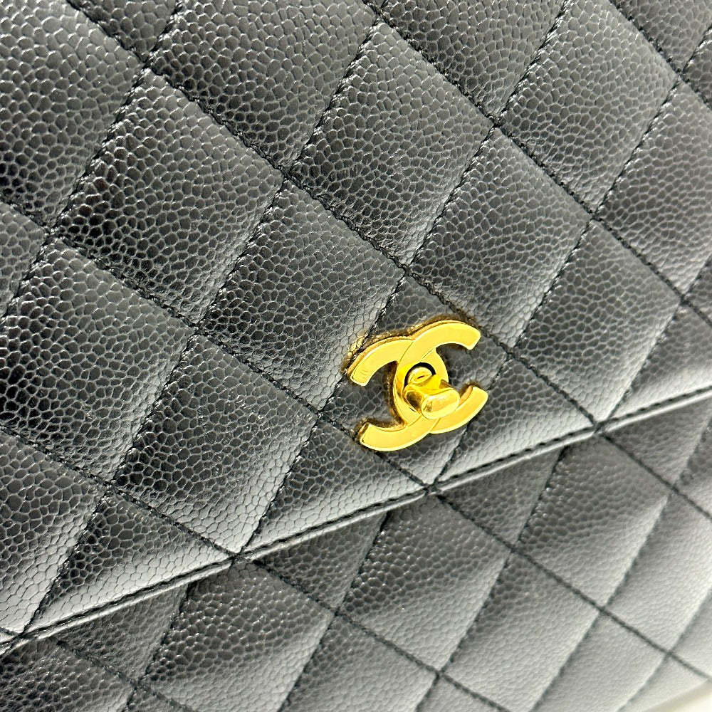CHANEL Handbag A12397 Caviar skin black COCO Mark Matrasse