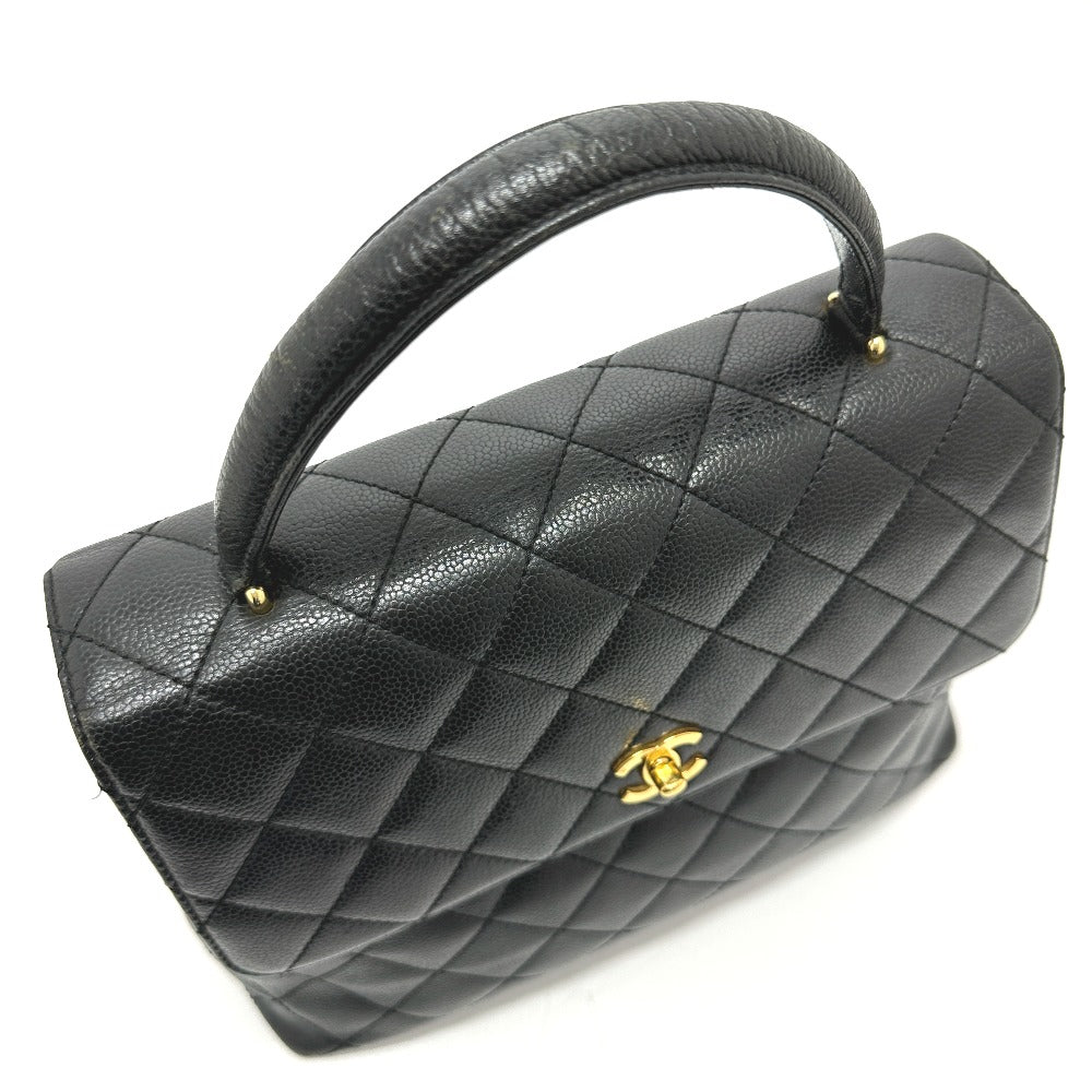 CHANEL Handbag A12397 Caviar skin black COCO Mark Matrasse