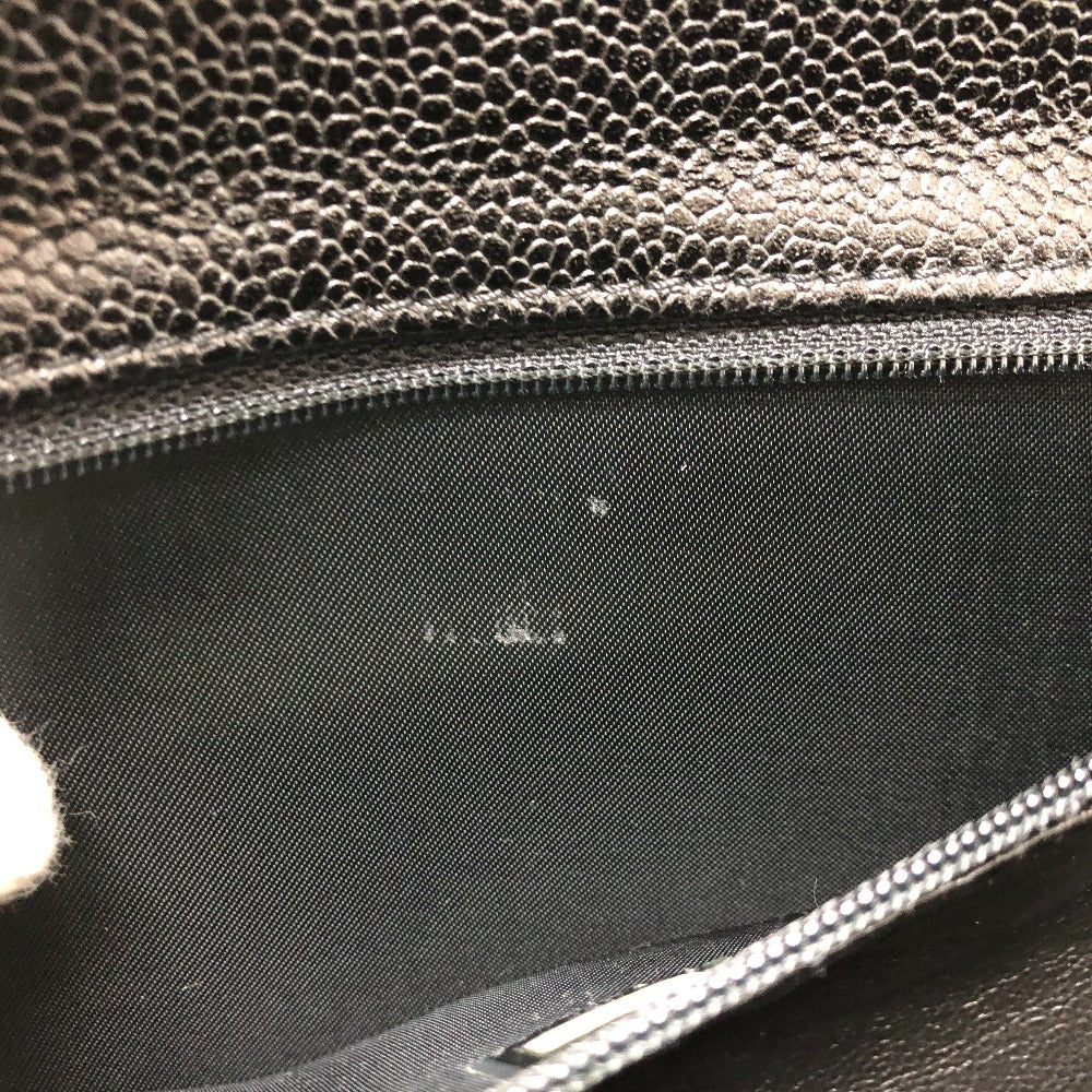 CHANEL Handbag A12397 Caviar skin black COCO Mark Matrasse Women Used Authentic