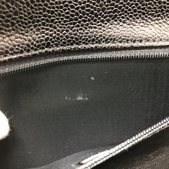 CHANEL Handbag A12397 Caviar skin black COCO Mark Matrasse Women Used Authentic