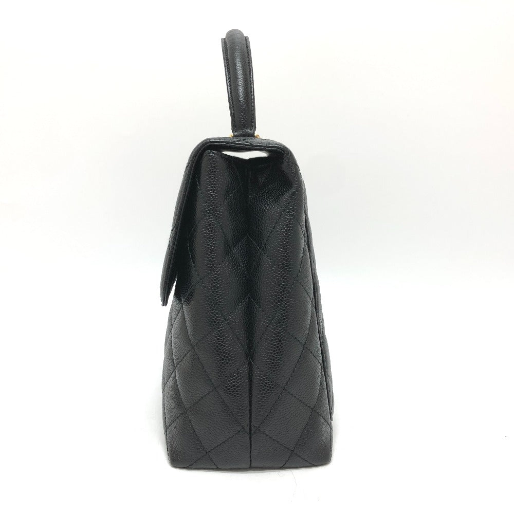 CHANEL Handbag A12397 Caviar skin black COCO Mark Matrasse Women Used Authentic