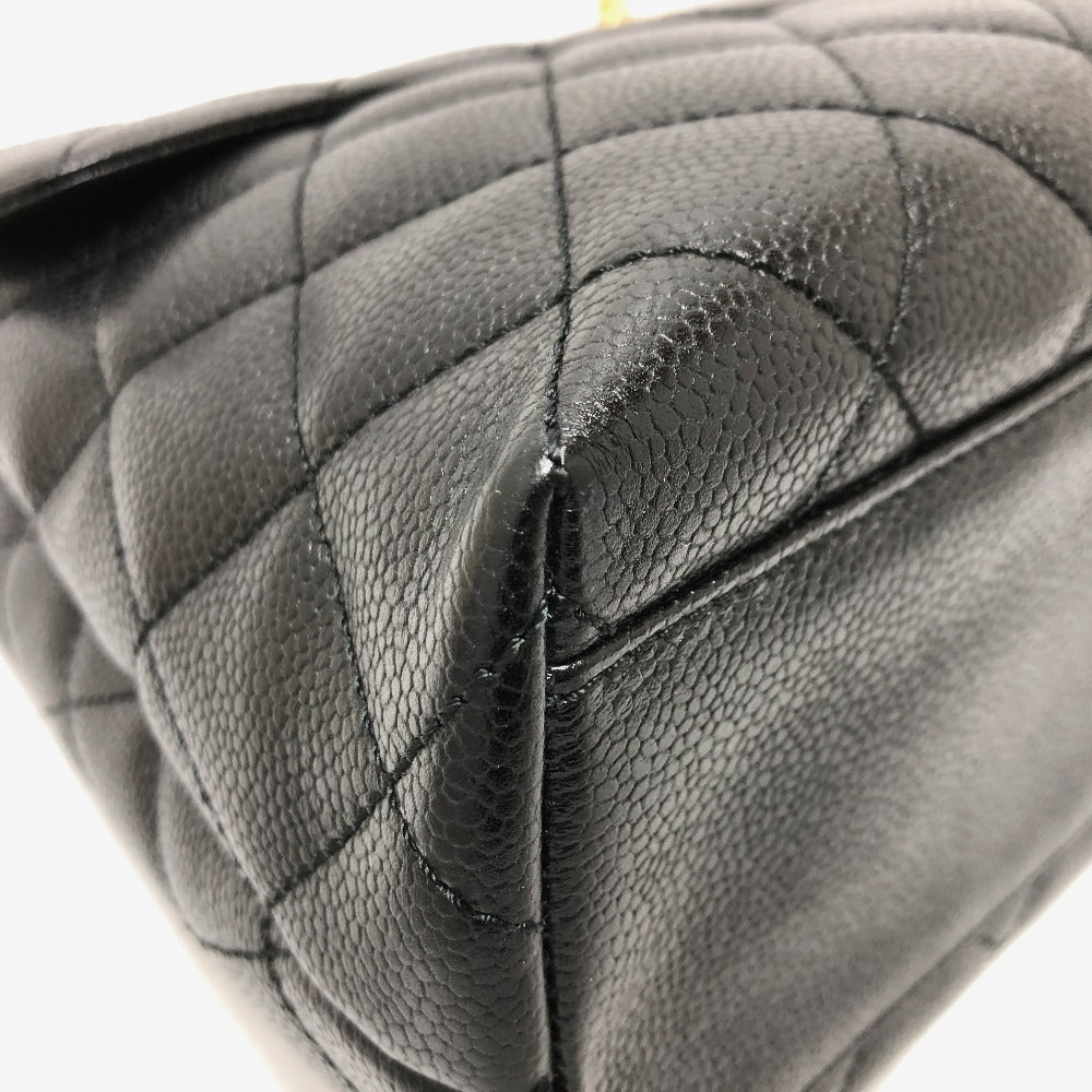 CHANEL Handbag A12397 Caviar skin black COCO Mark Matrasse Women Used Authentic
