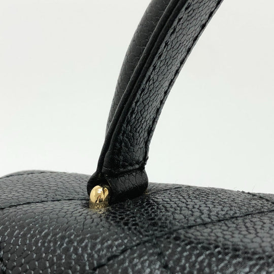 CHANEL Handbag A12397 Caviar skin black COCO Mark Matrasse Women Used Authentic