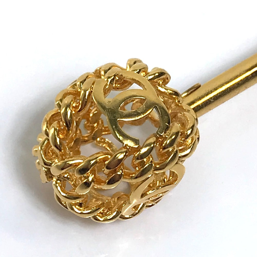 CHANEL hair accessory metal gold 98A COCO Mark Chain Ball Women Used Authentic