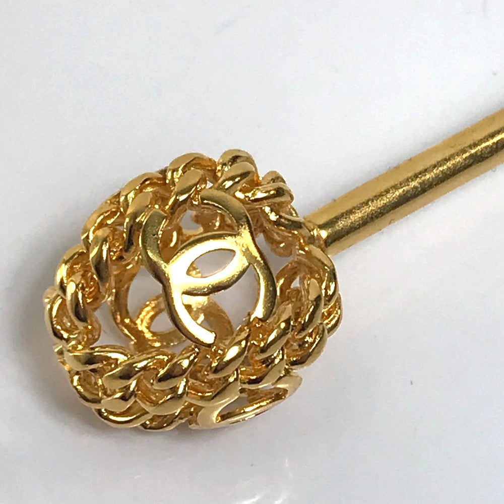 CHANEL hair accessory metal gold 98A COCO Mark Chain Ball Women Used Authentic