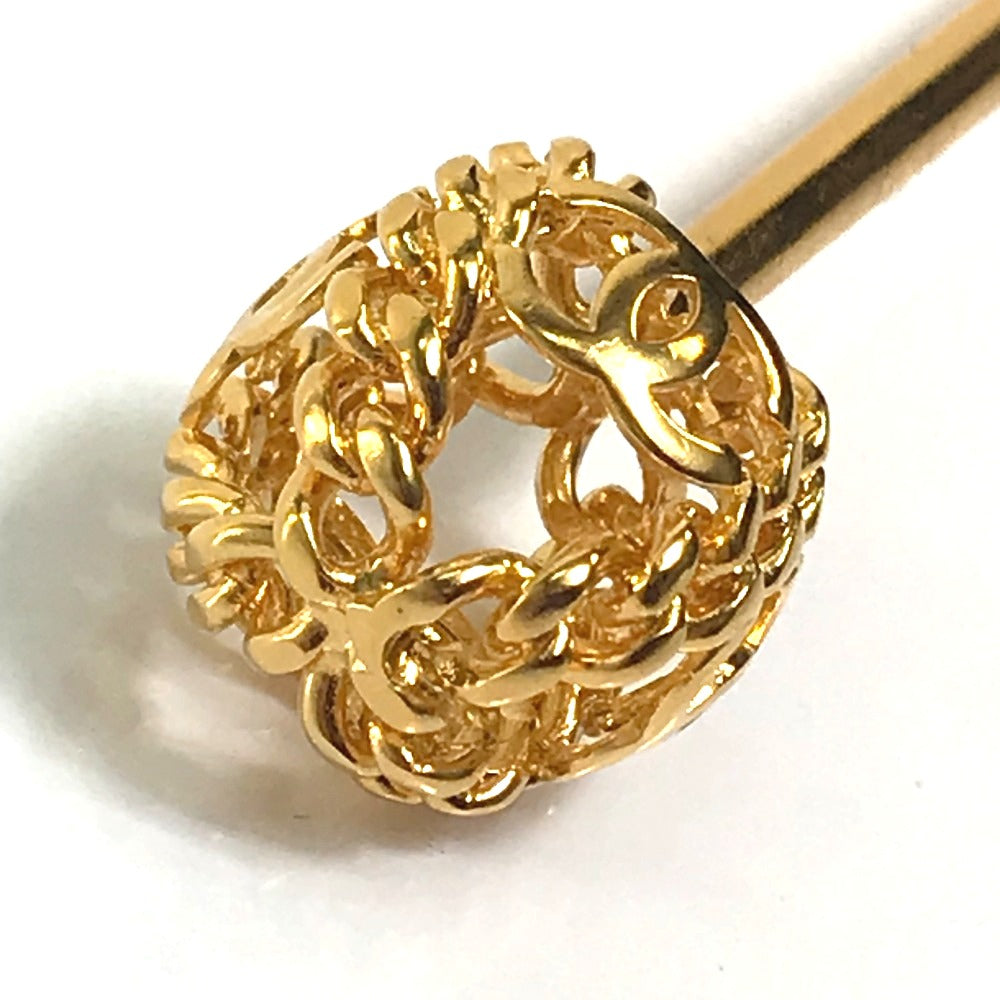 CHANEL hair accessory metal gold 98A COCO Mark Chain Ball Women Used Authentic