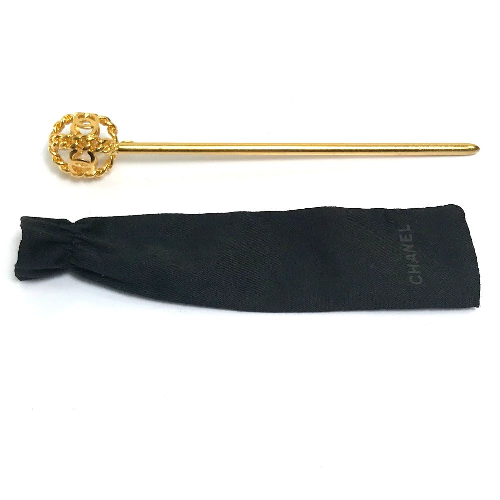 CHANEL hair accessory metal gold 98A COCO Mark Chain Ball Women Used Authentic