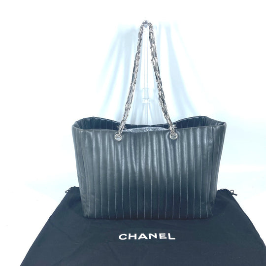 CHANEL Tote Bag leather black Mademoiselle Women Used Authentic