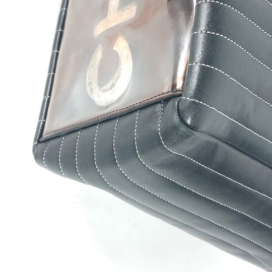 CHANEL Tote Bag leather black Mademoiselle Women Used Authentic