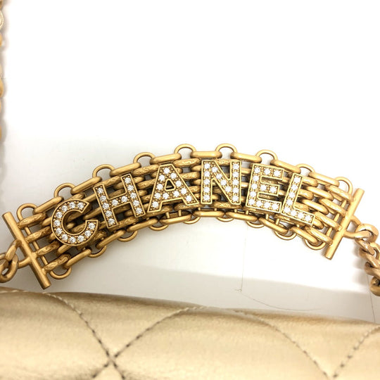CHANEL Shoulder Bag AS3240 lambskin gold Matelasse COCO Mark Rhinestone