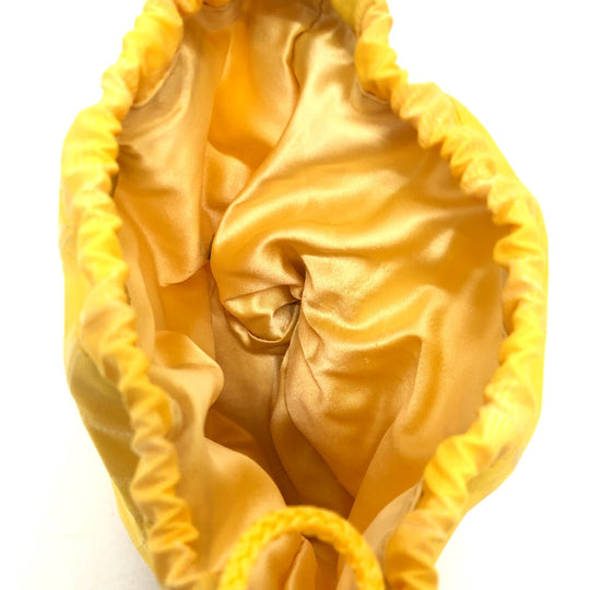 CHANEL Pouch ‚`14355 canvas yellow New Travel Line Drawstring Makeup Case Women Used Authentic