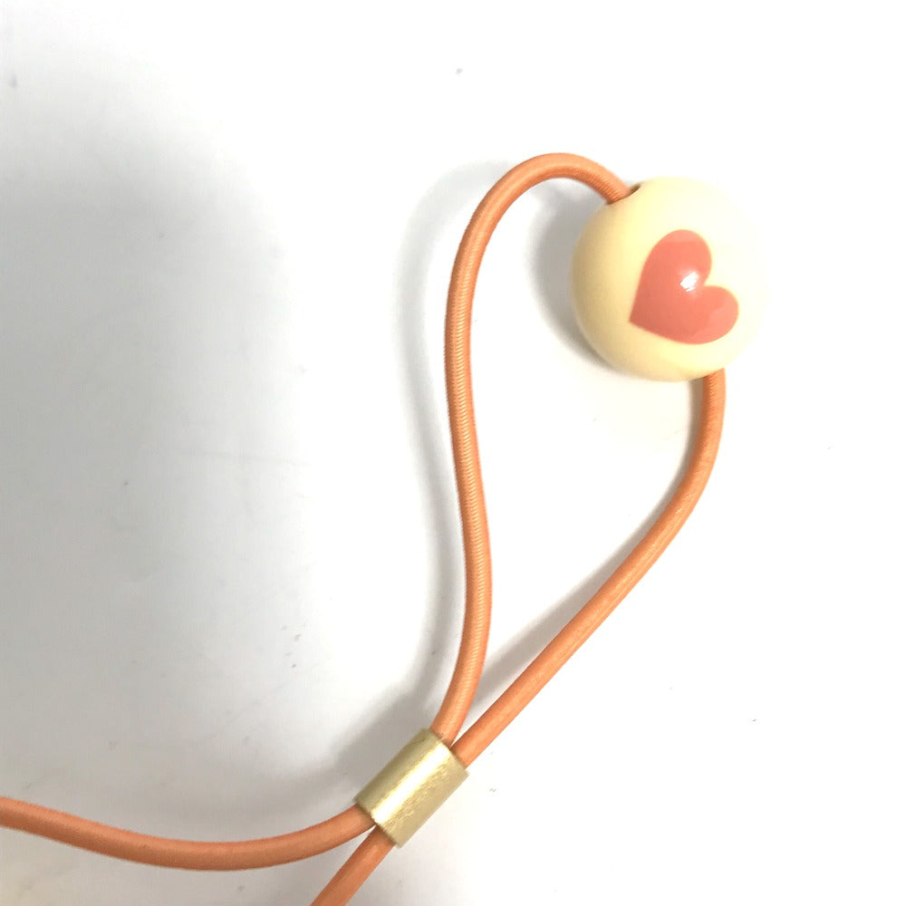 CHANEL Hair rubber plastic pink 02P heart Women Used Authentic