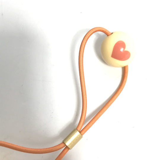 CHANEL Hair rubber plastic pink 02P heart Women Used Authentic