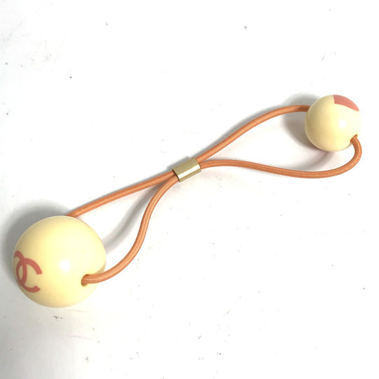 CHANEL Hair rubber plastic pink 02P heart Women Used Authentic