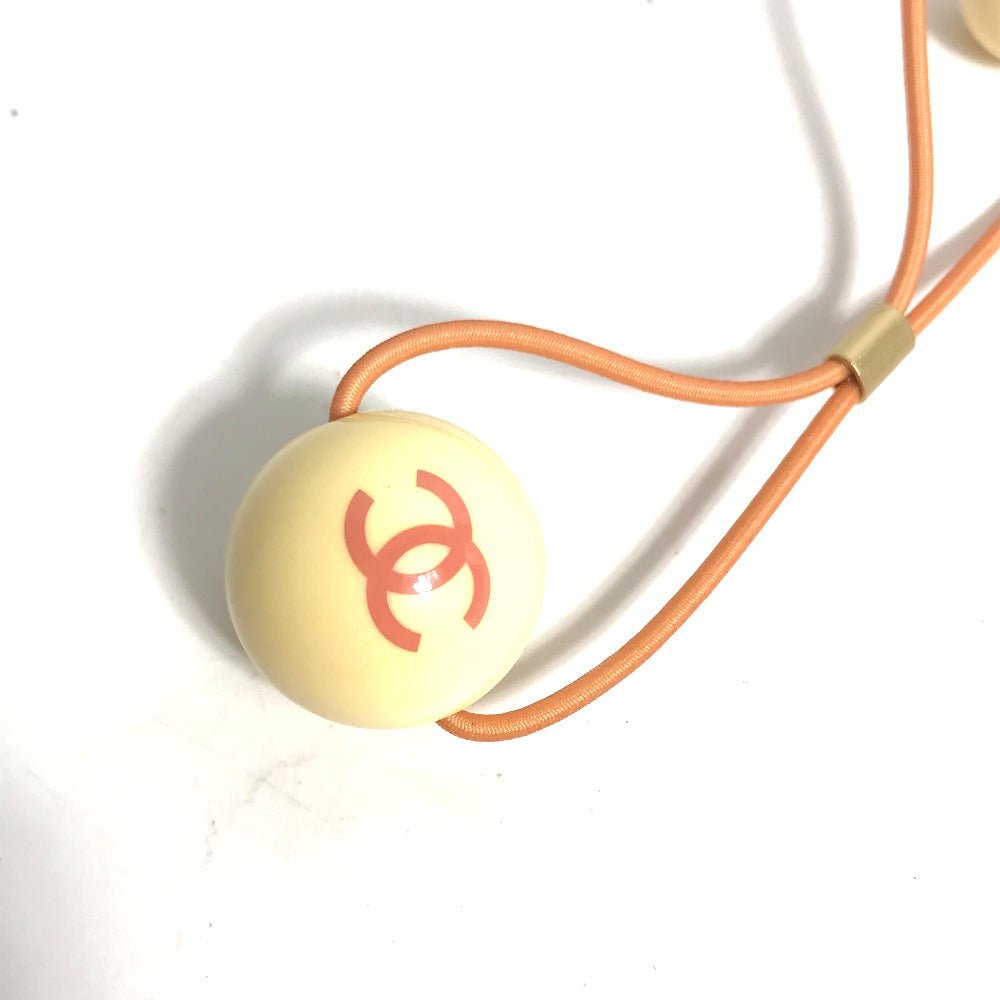 CHANEL Hair rubber plastic pink 02P heart Women Used Authentic