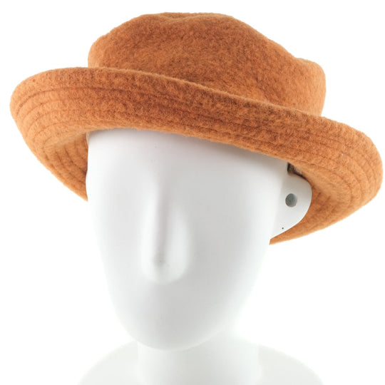 HERMES hat Wool, Nylon Orange Women 57 Used Authentic