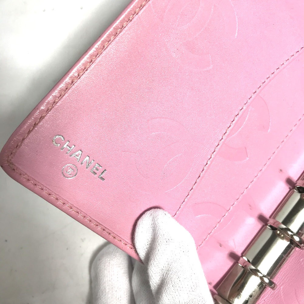 CHANEL Notebook cover A26727 leather pink Cambon Line Bicolor CC COCO Mark Quilting Women Used Authentic