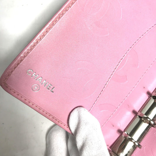 CHANEL Notebook cover A26727 leather pink Cambon Line Bicolor CC COCO Mark Quilting Women Used Authentic