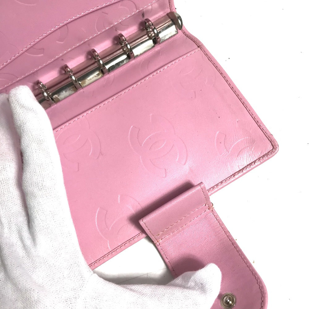 CHANEL Notebook cover A26727 leather pink Cambon Line Bicolor CC COCO Mark Quilting Women Used Authentic