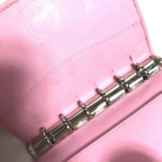 CHANEL Notebook cover A26727 leather pink Cambon Line Bicolor CC COCO Mark Quilting Women Used Authentic