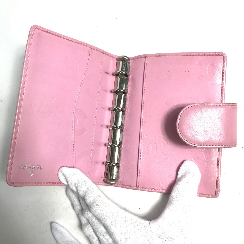 CHANEL Notebook cover A26727 leather pink Cambon Line Bicolor CC COCO Mark Quilting Women Used Authentic