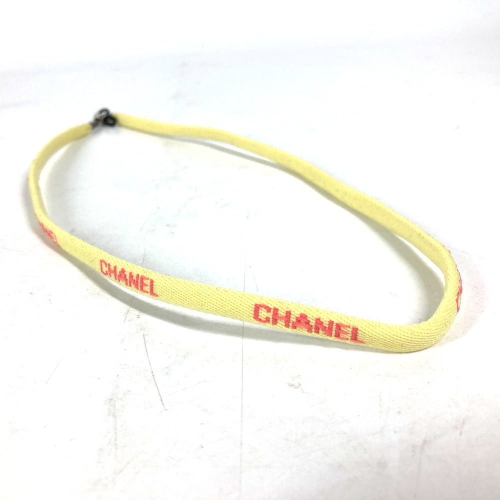 CHANEL strap canvas yellow Eyewear Sunglasses Glasses 00T glass cord glasses strap Women Used Authentic