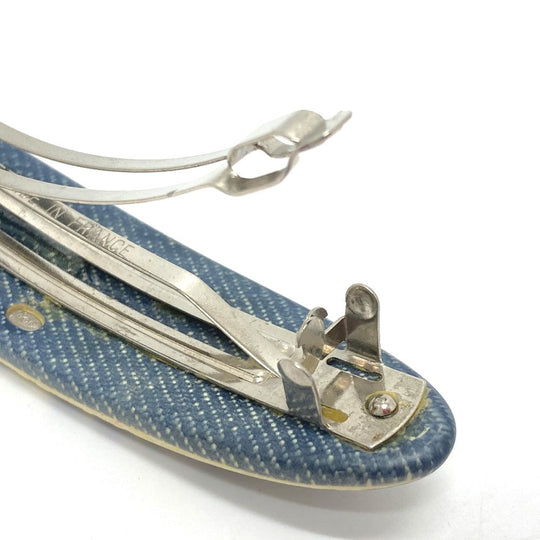 CHANEL Valletta plastic Blue x white COCO Mark total pattern 02P Women Used Authentic