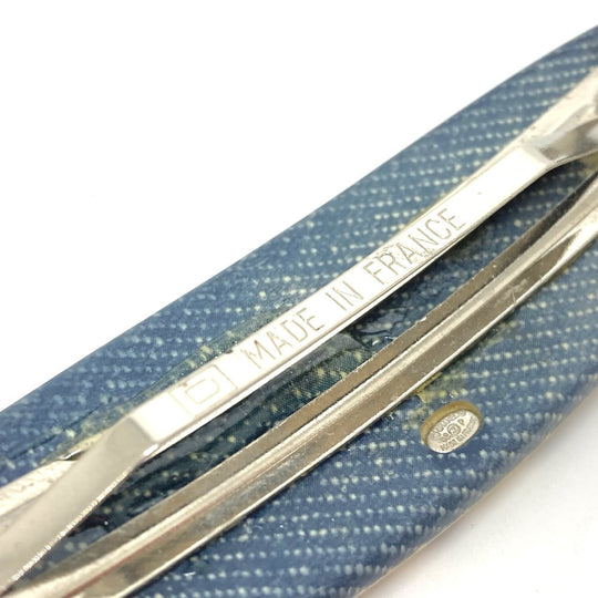 CHANEL Valletta plastic Blue x white COCO Mark total pattern 02P Women Used Authentic