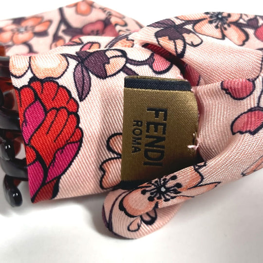 FENDI Valletta silk pink Ribbon Hair Clip Women Used Authentic