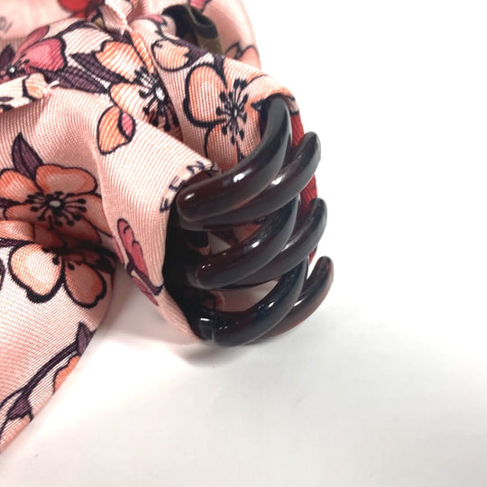FENDI Valletta silk pink Ribbon Hair Clip Women Used Authentic