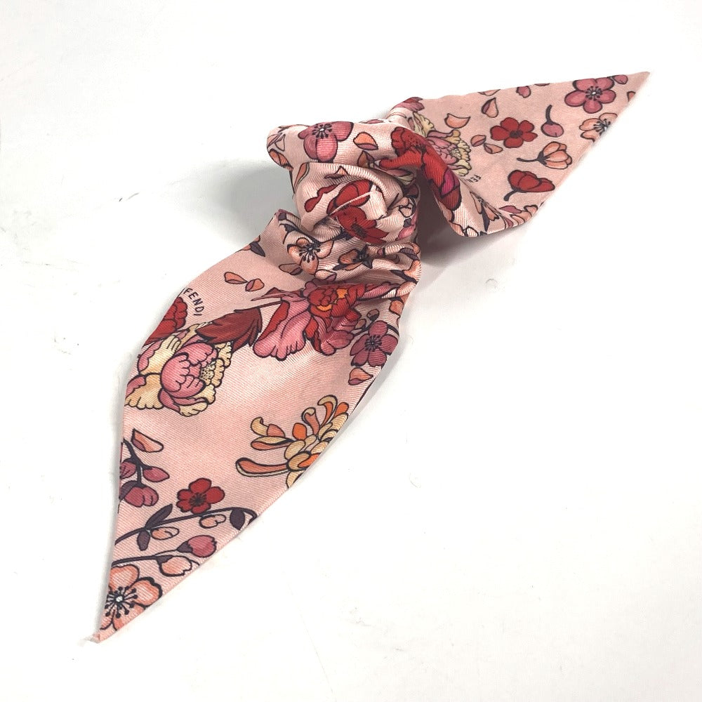 FENDI Valletta silk pink Ribbon Hair Clip Women Used Authentic