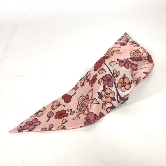FENDI Valletta silk pink Ribbon Hair Clip Women Used Authentic