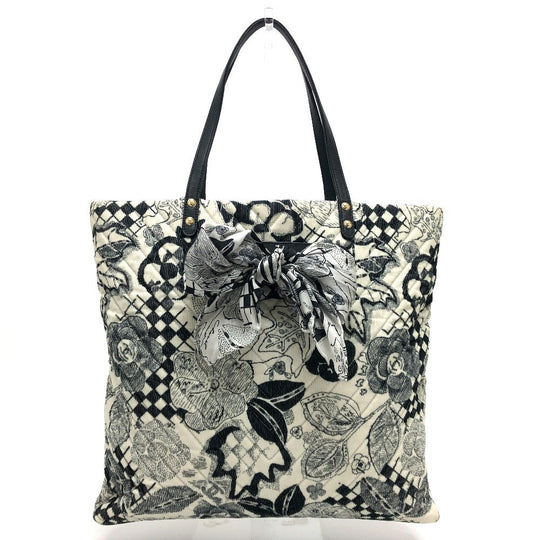 CHANEL Tote Bag canvas white Camelia