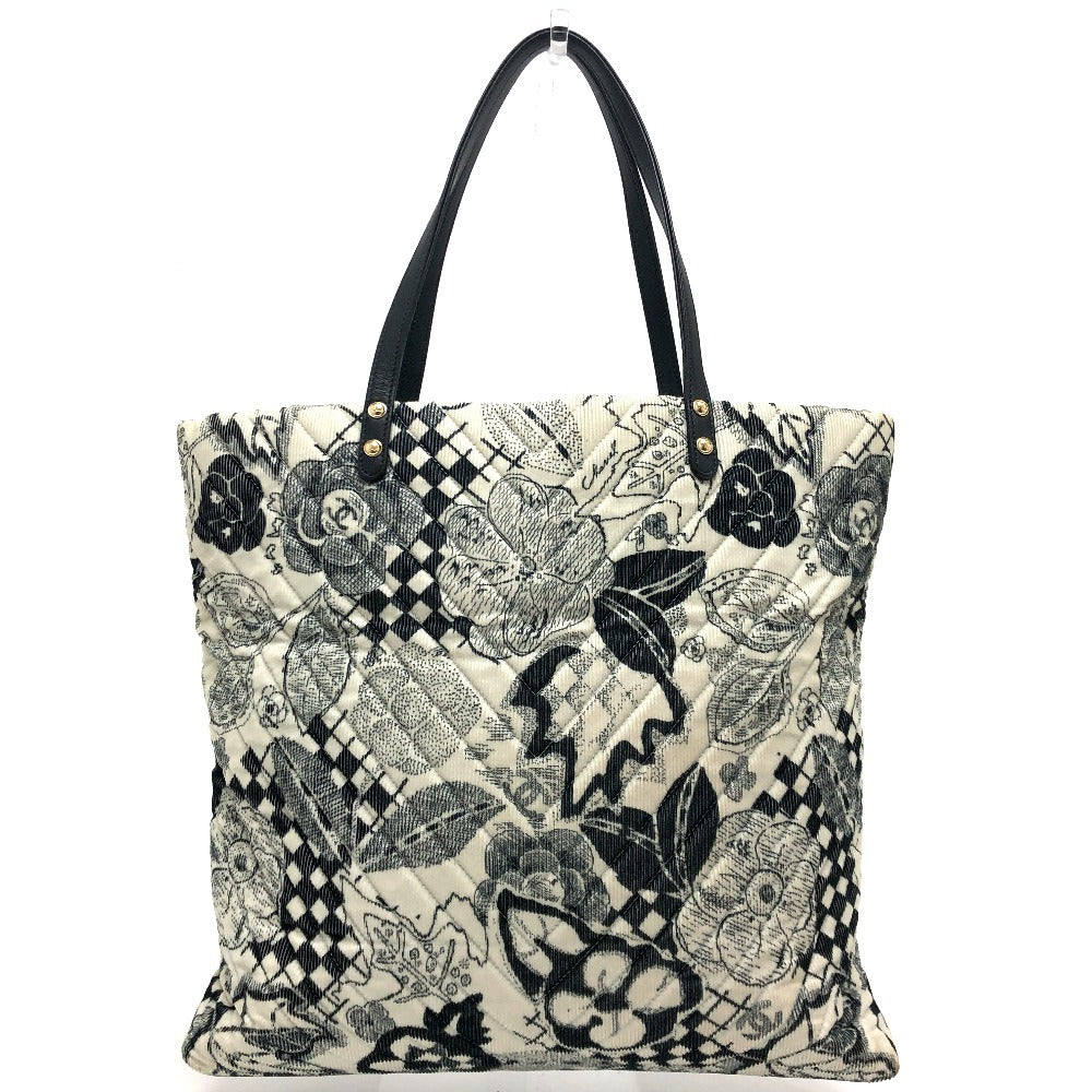 CHANEL Tote Bag canvas white Camelia