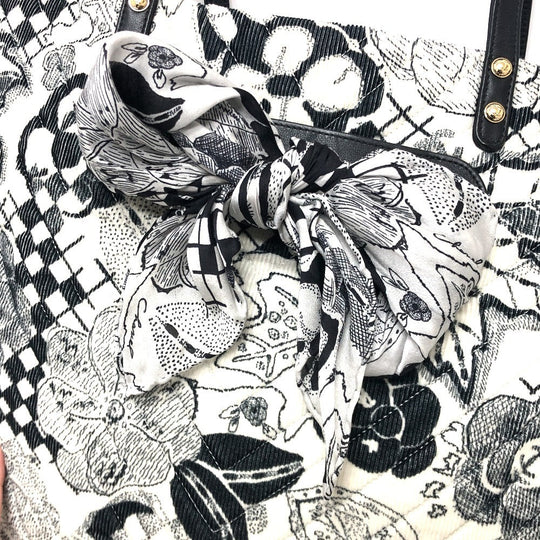 CHANEL Tote Bag canvas white Camelia