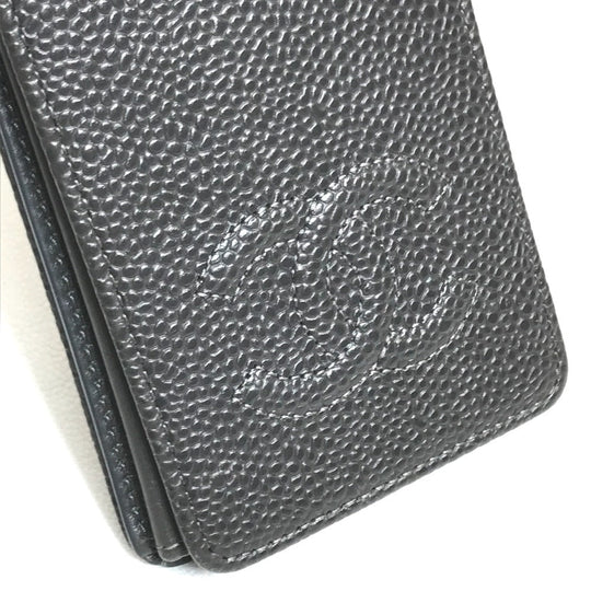 CHANEL iPhone case Caviar skin gray CC COCO Mark iphone4 / 4S compatible Women Used Authentic