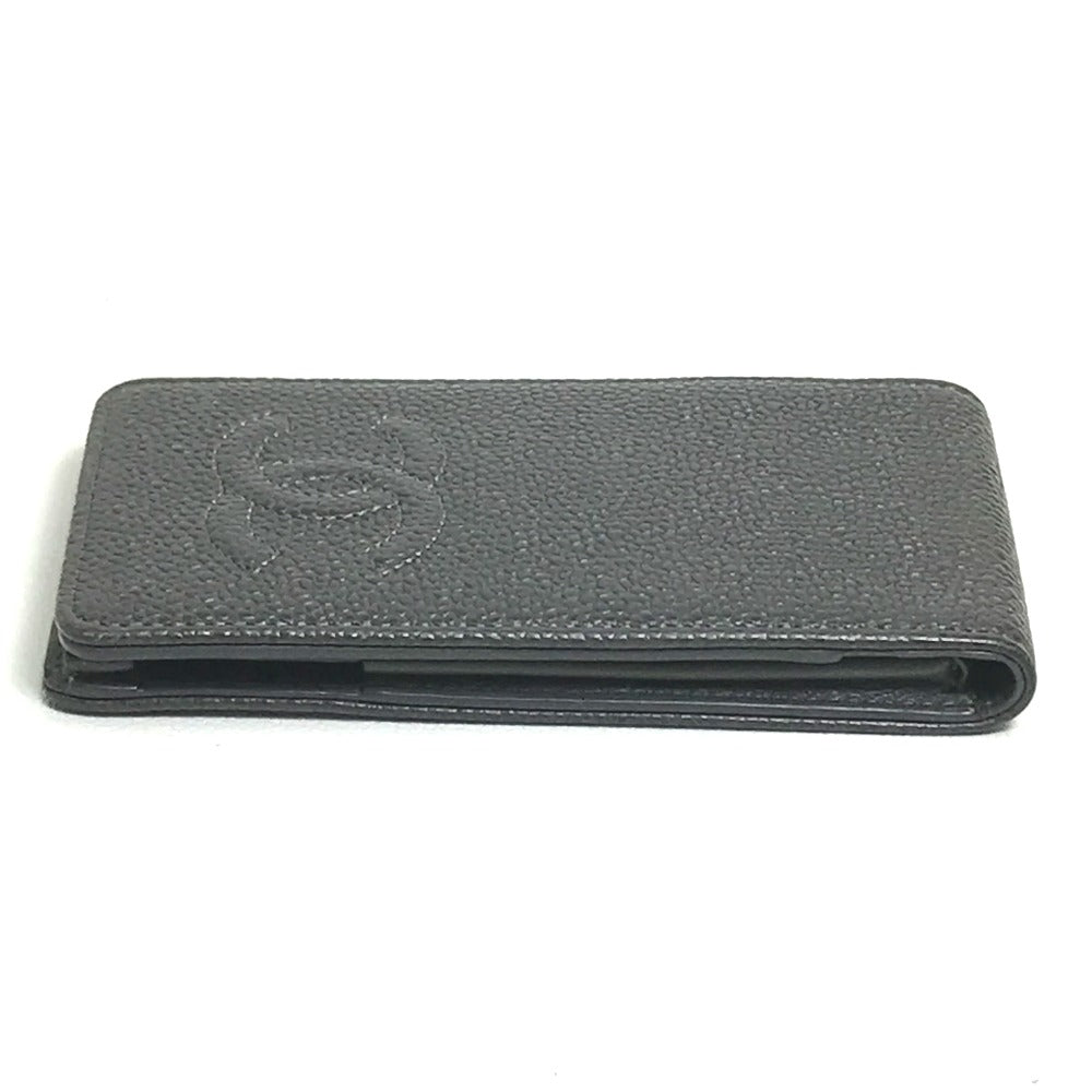 CHANEL iPhone case Caviar skin gray CC COCO Mark iphone4 / 4S compatible Women Used Authentic