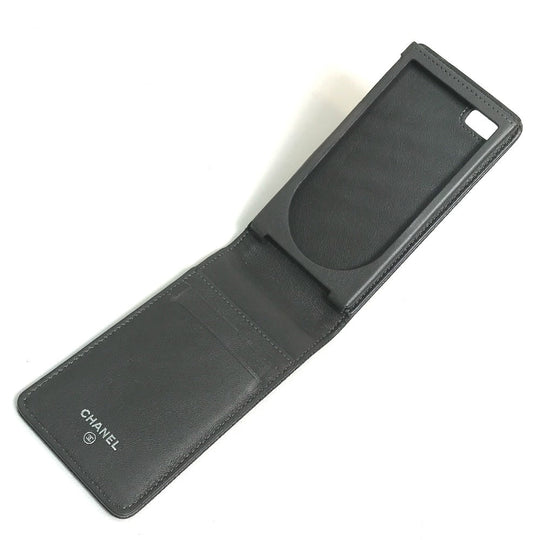 CHANEL iPhone case Caviar skin gray CC COCO Mark iphone4 / 4S compatible Women Used Authentic