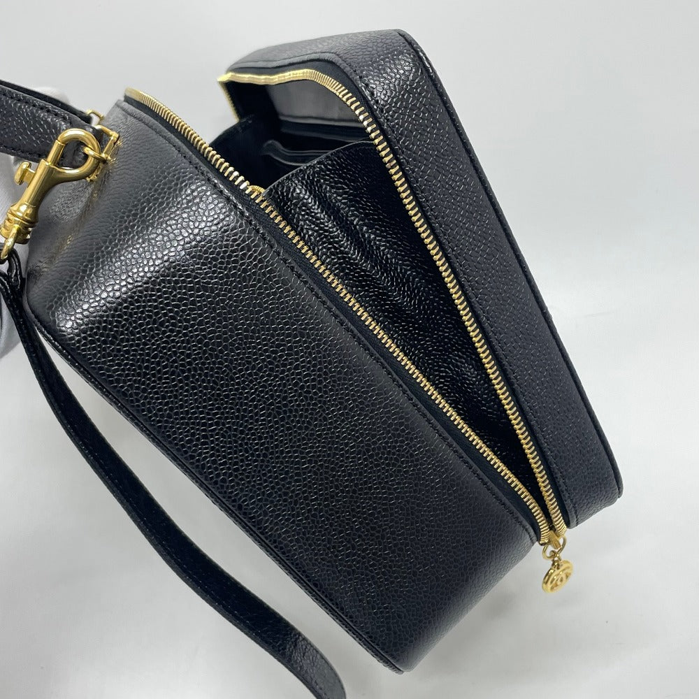 CHANEL Handbag Caviar skin black COCO Mark Vanity Bag Decacoco Women Used Authentic