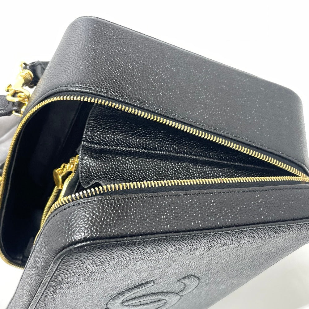 CHANEL Handbag Caviar skin black COCO Mark Vanity Bag Decacoco Women Used Authentic