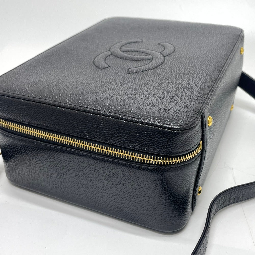 CHANEL Handbag Caviar skin black COCO Mark Vanity Bag Decacoco Women Used Authentic