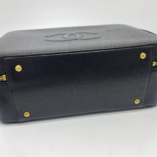 CHANEL Handbag Caviar skin black COCO Mark Vanity Bag Decacoco Women Used Authentic