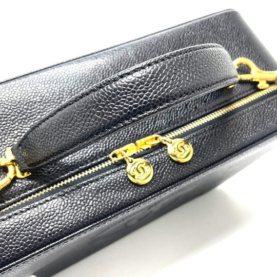 CHANEL Handbag Caviar skin black COCO Mark Vanity Bag Decacoco Women Used Authentic